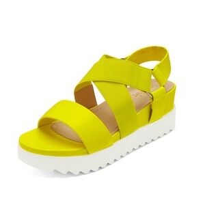 Dream Pairs❗️NWT❗️NIB❗️Vibrant Neon Yellow Lime Green Strappy Sandals